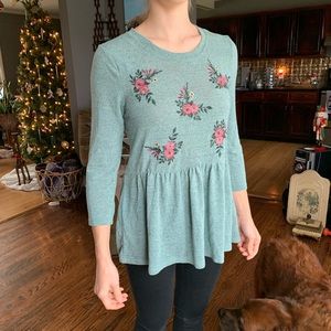 Seafoam peplum top
